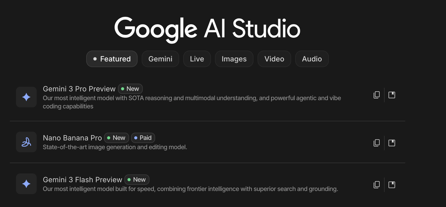Google AI Studio 界面